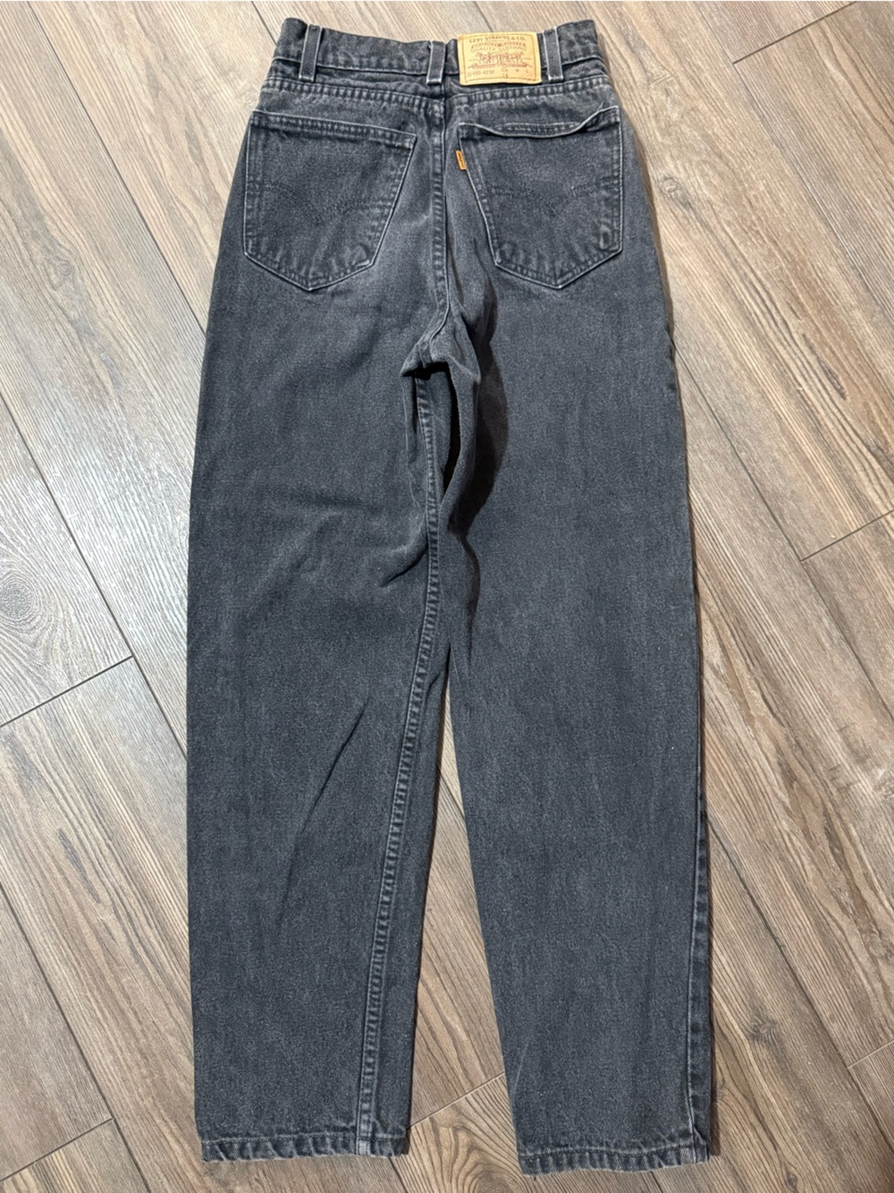 Vintage Levi’s 550 Slim Youth 14 Black Jeans Orange Tab Tapered Cotton Rare